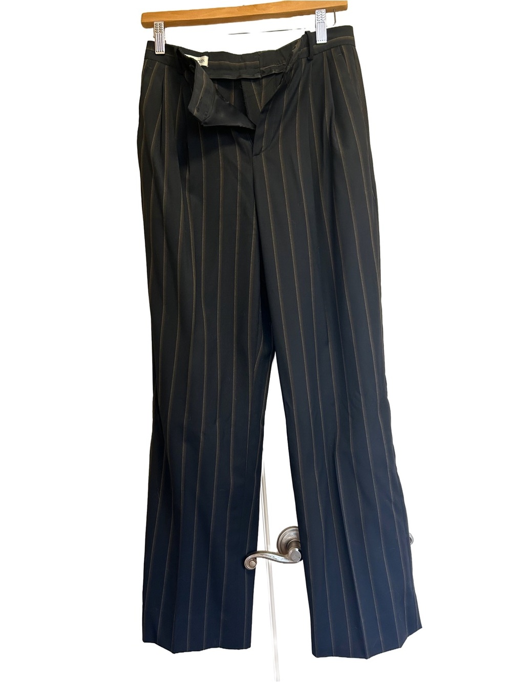 Vintage 90s Barry Bricken Black Gold Multi Stripe Pants 2